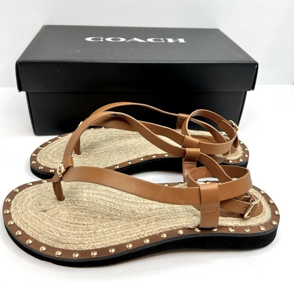 COACH SANDALS, “GRACEY LEATHER “PENNY” COLOR, WOMENS SIZE 6 B, EUR 36.5 B - Picture 5 of 16